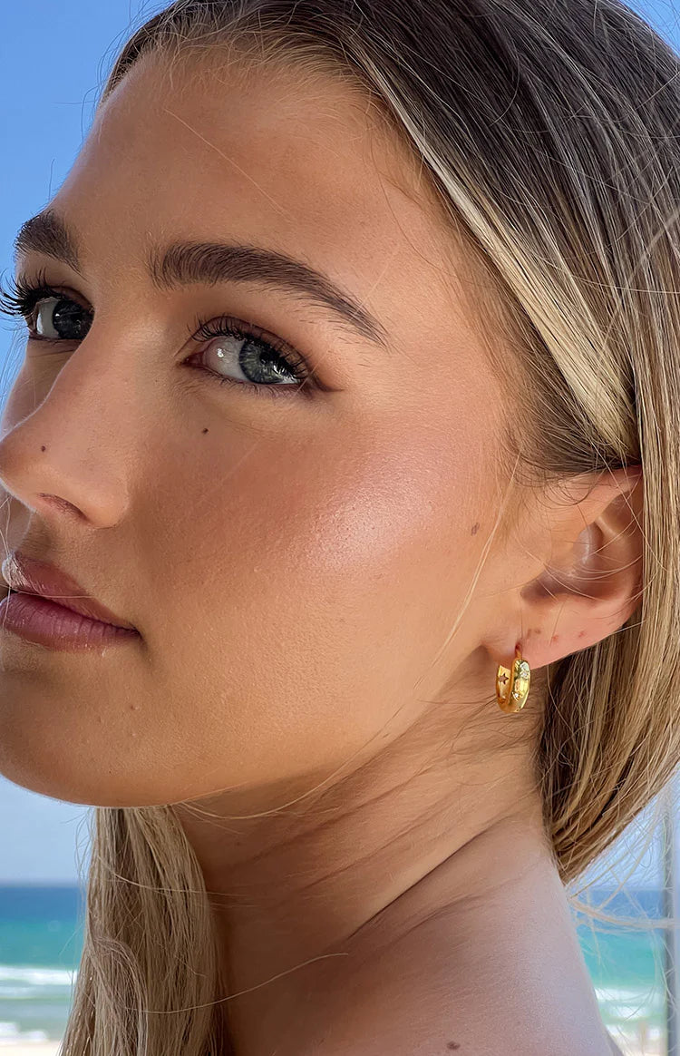 Stardust Gold Hoop Earrings