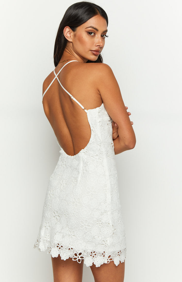 Starlette White Lace Mini Dress Image