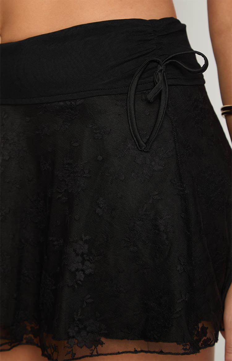 Stay Black Mesh Mini Skirt Image