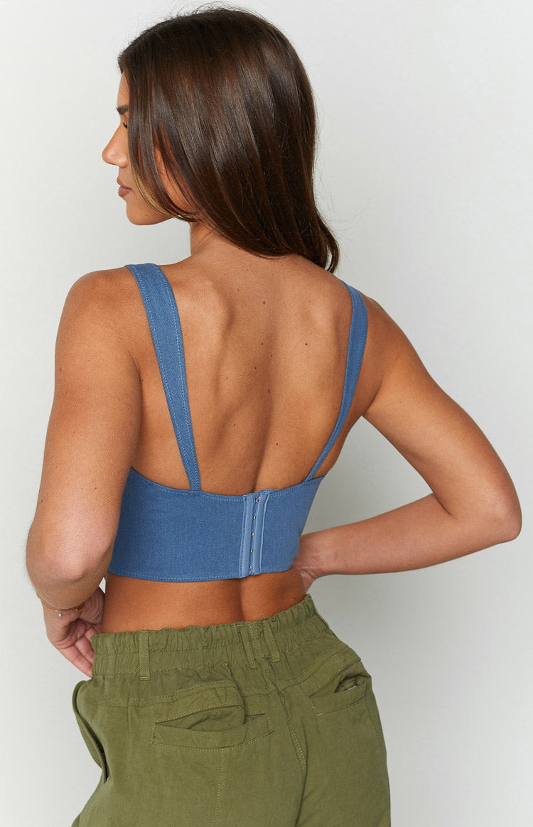 Stella Blue Denim Corset Top Image