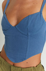 Stella Blue Denim Corset Top Image