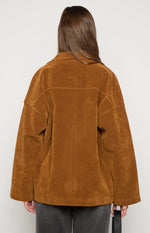 Suki Tan Suede Oversized Jacket