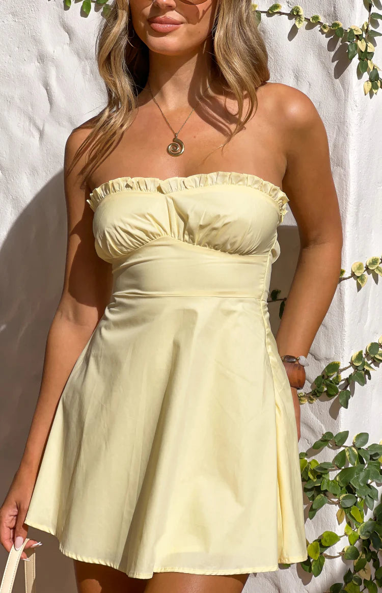Summer Yellow Mini Dress