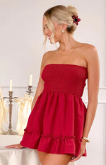 Sundazed Strap Back Dress Red