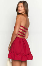 Sundazed Strap Back Dress Red