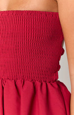 Sundazed Strap Back Dress Red