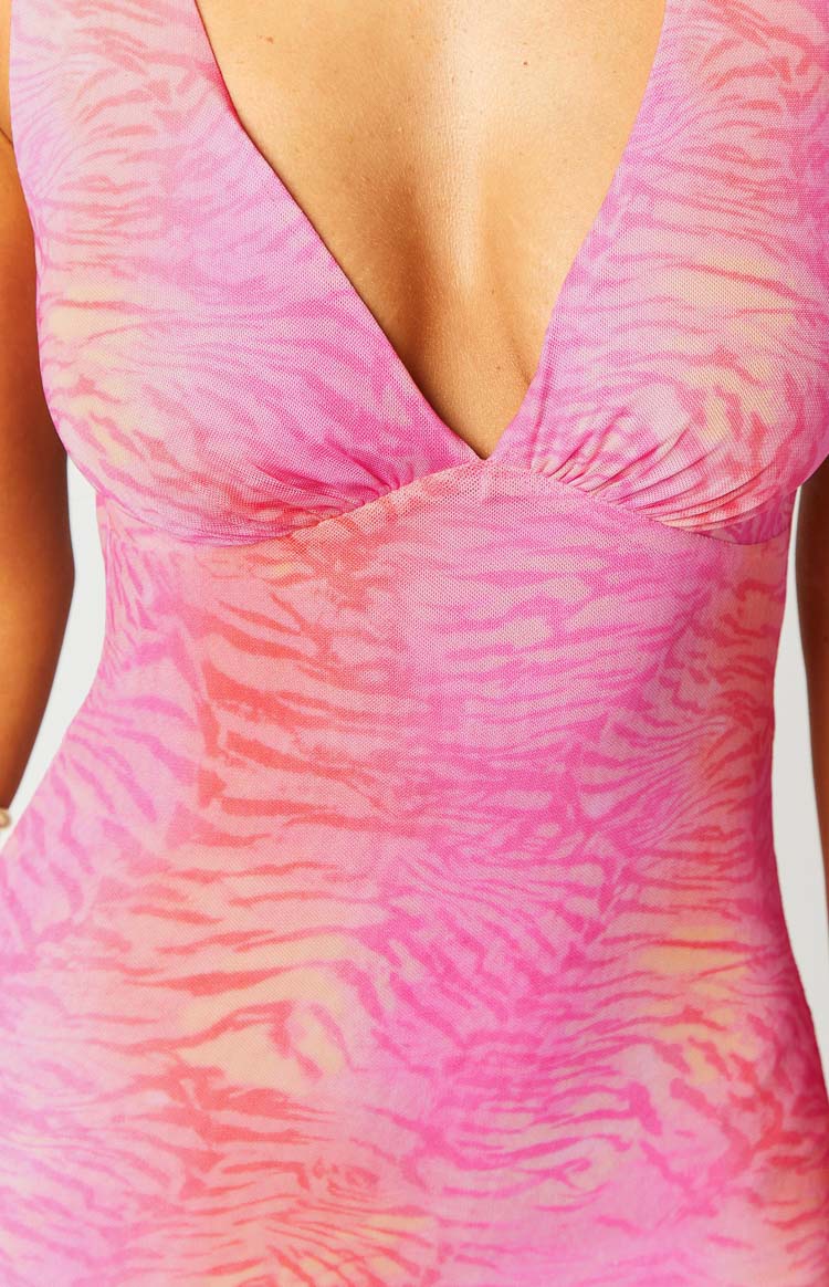 Sunflower Pink Sunset Tiger Print Maxi Dress Image