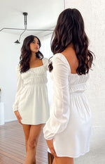 Sunnie White Long Sleeve Mini Dress Image