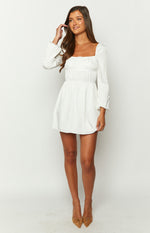 Sunnie White Long Sleeve Mini Dress Image