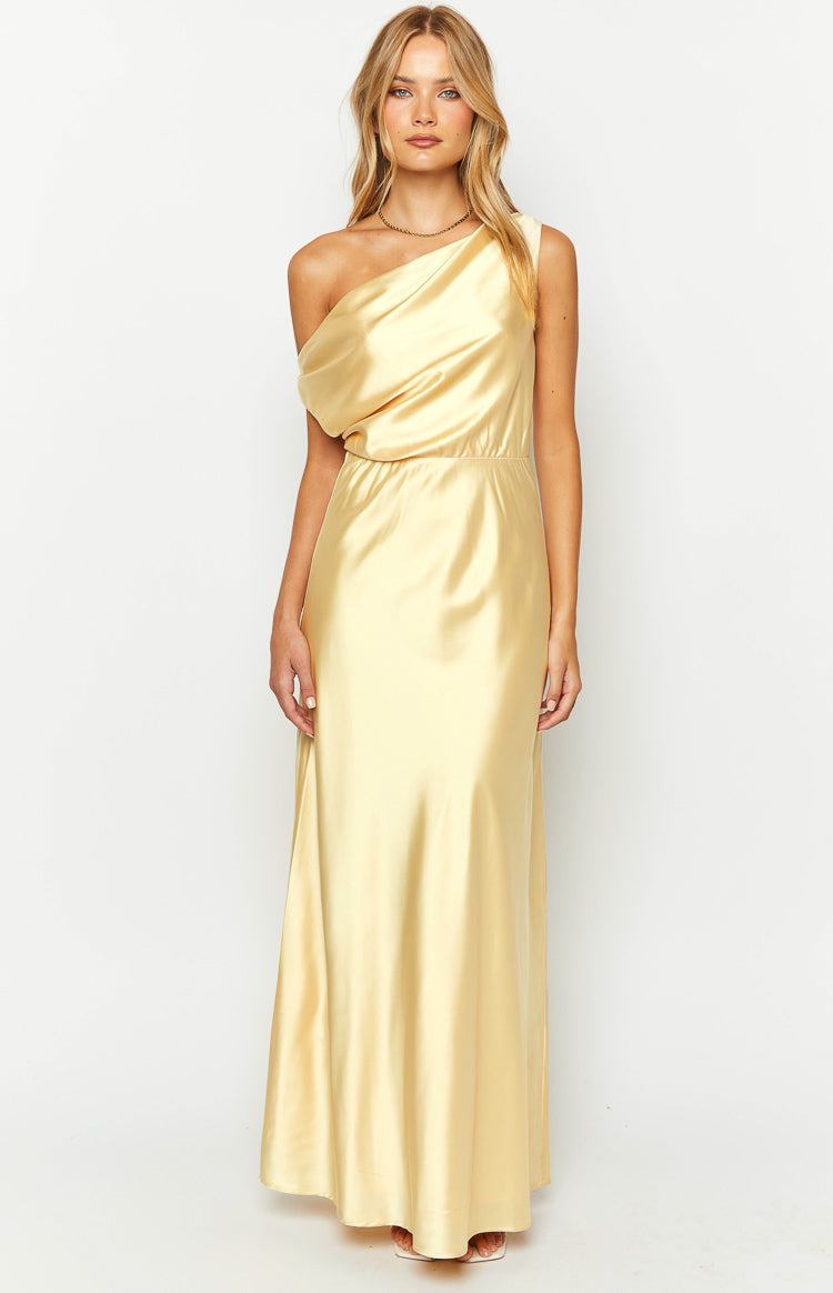 Sunshine Elegance Yellow Formal Maxi Dress Image