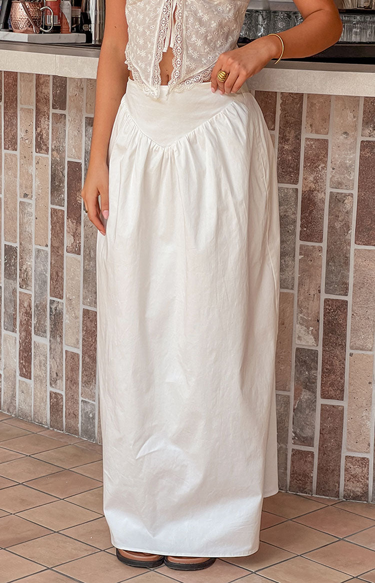 Sweetheart Swirl White Midi Skirt Image