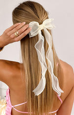 Sweety Cream Hair Bow Image