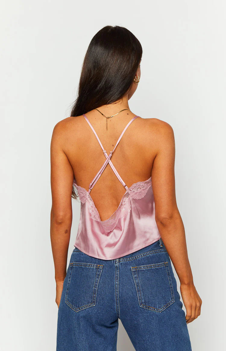 Tammy Pink Lace Cami Top