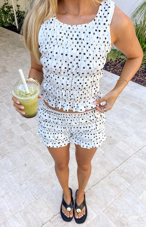 Tango White Polka Dot Top