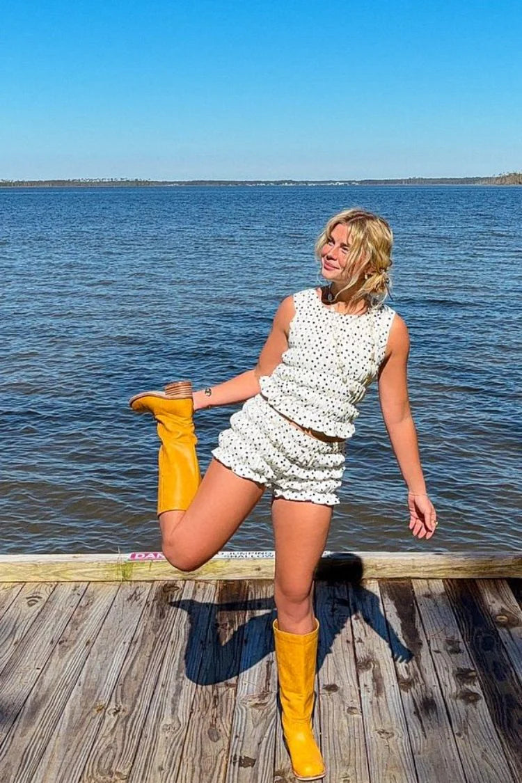 Tango White Polka Dot Shorts