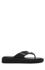 Therapy Val Black Platform Silver Trim Sandals