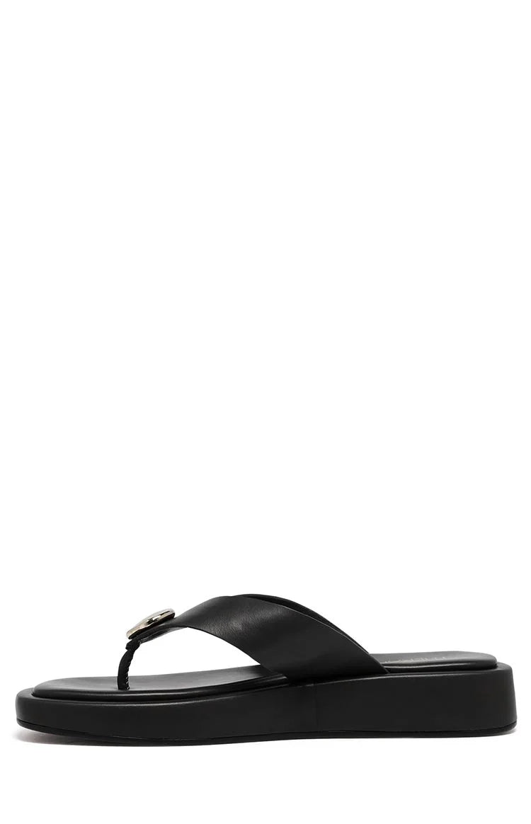 Therapy Val Black Platform Silver Trim Sandals