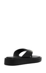 Therapy Val Black Platform Silver Trim Sandals