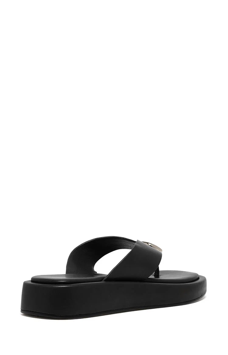 Therapy Val Black Platform Silver Trim Sandals