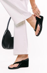 Tony Bianco Avanti Black Suede Wedge Heels Image