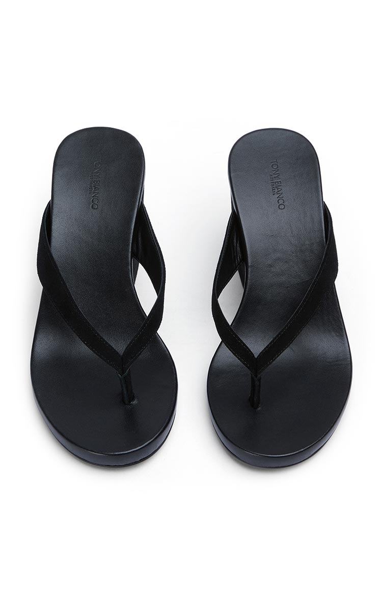 Tony Bianco Avanti Black Suede Wedge Heels Image