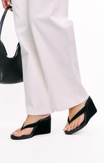 Tony Bianco Avanti Black Suede Wedge Heels Image