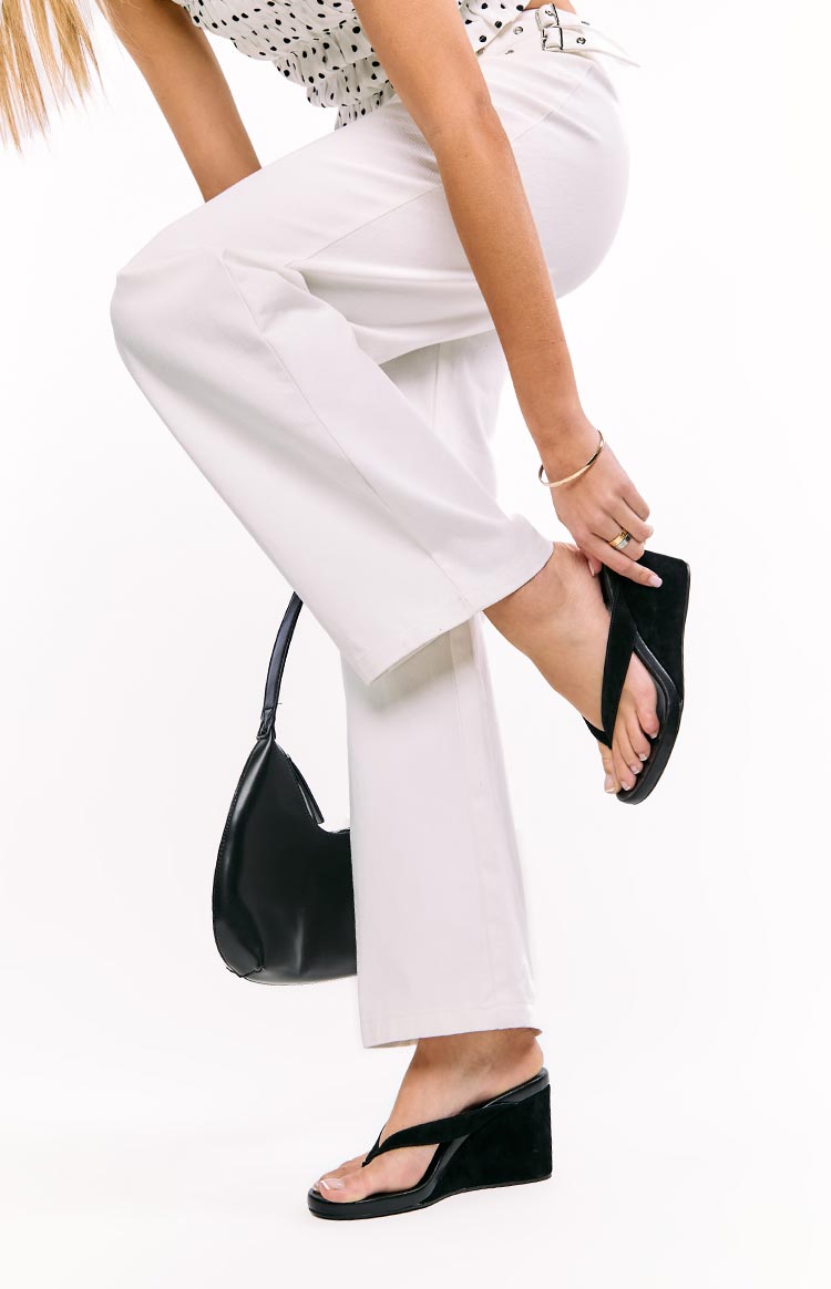 Tony Bianco Avanti Black Suede Wedge Heels Image