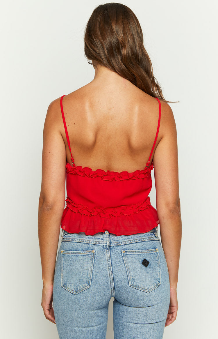 Tora Red Frill Cami Image