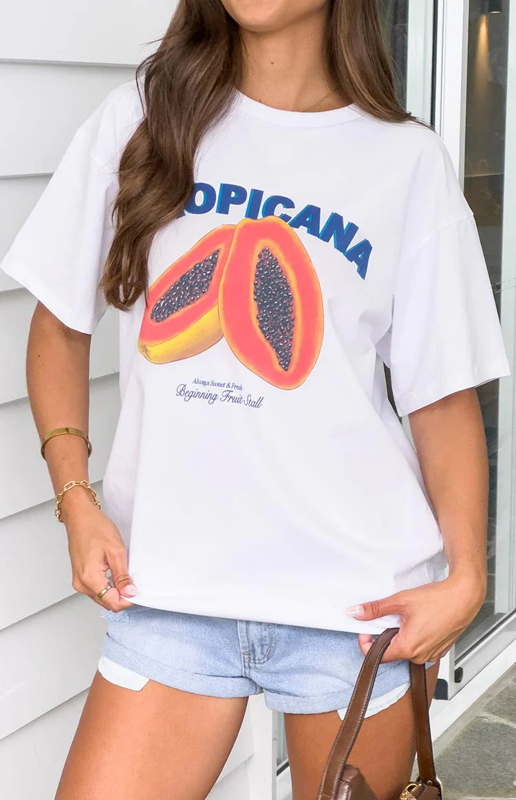 Tropicana White Tee