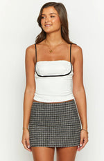 Twilight Grey Plaid Mini Skirt