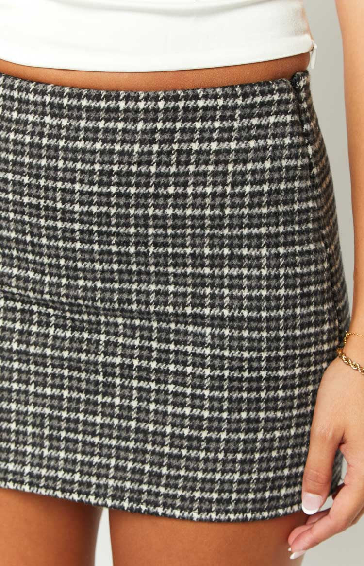 Twilight Grey Plaid Mini Skirt Image