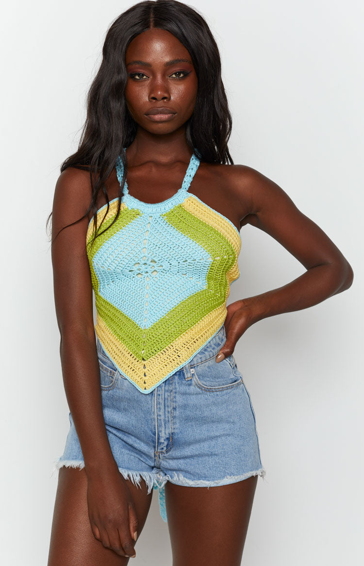 Valencia Crochet Top Green Multi Image