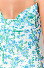 Valentina Blue Floral Maxi Dress