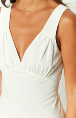 Verlaine White Linen Blend Maxi Dress Image