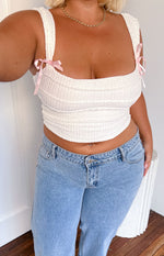 Vida White Bow Top Image