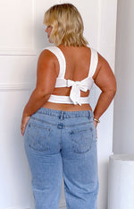 Vida White Bow Top Image