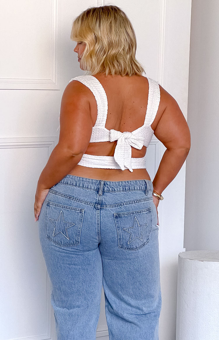 Vida White Bow Top Image