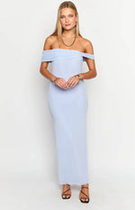 Vino Lilac Off The Shoulder Maxi Dress