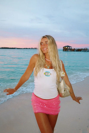 Vivi Pink Sequin Mini Skirt