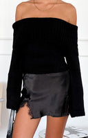 Joey Black Off Shoulder Sweater