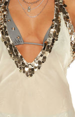 Westgate White Sequin Trim Mini Dress