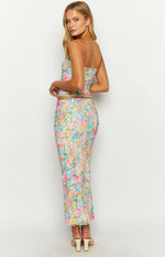 When in Rome Multi Floral Maxi Skirt