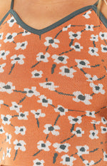 White Blossom Crop Top Orange