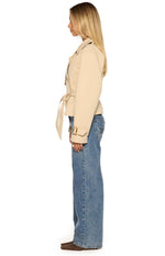 Wilda Cream Cropped Trench Coat - PRE ORDER