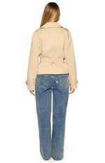 Wilda Cream Cropped Trench Coat - PRE ORDER