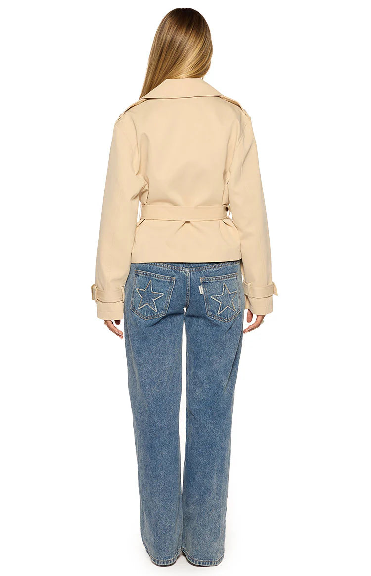 Wilda Cream Cropped Trench Coat - PRE ORDER