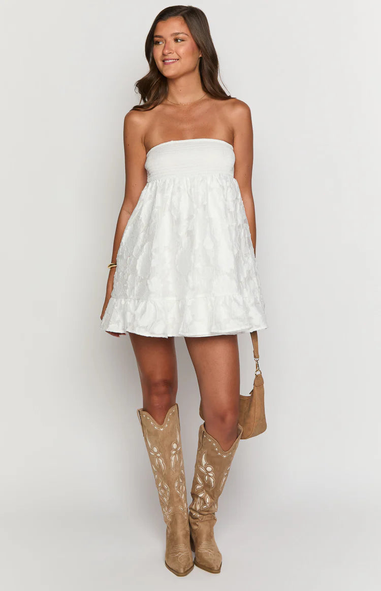 Wiley White Strapless Mini Dress