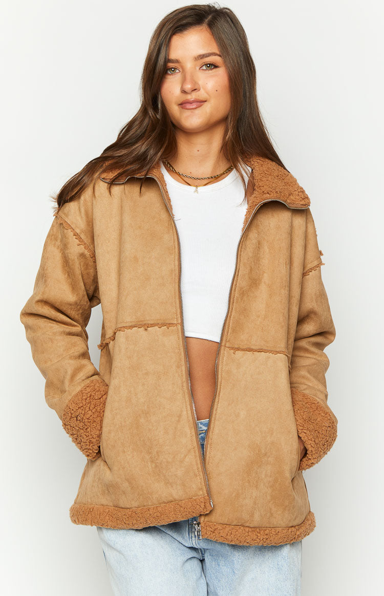 Willow Brown Suede Fur Jacket | Beginning Boutique NZ
