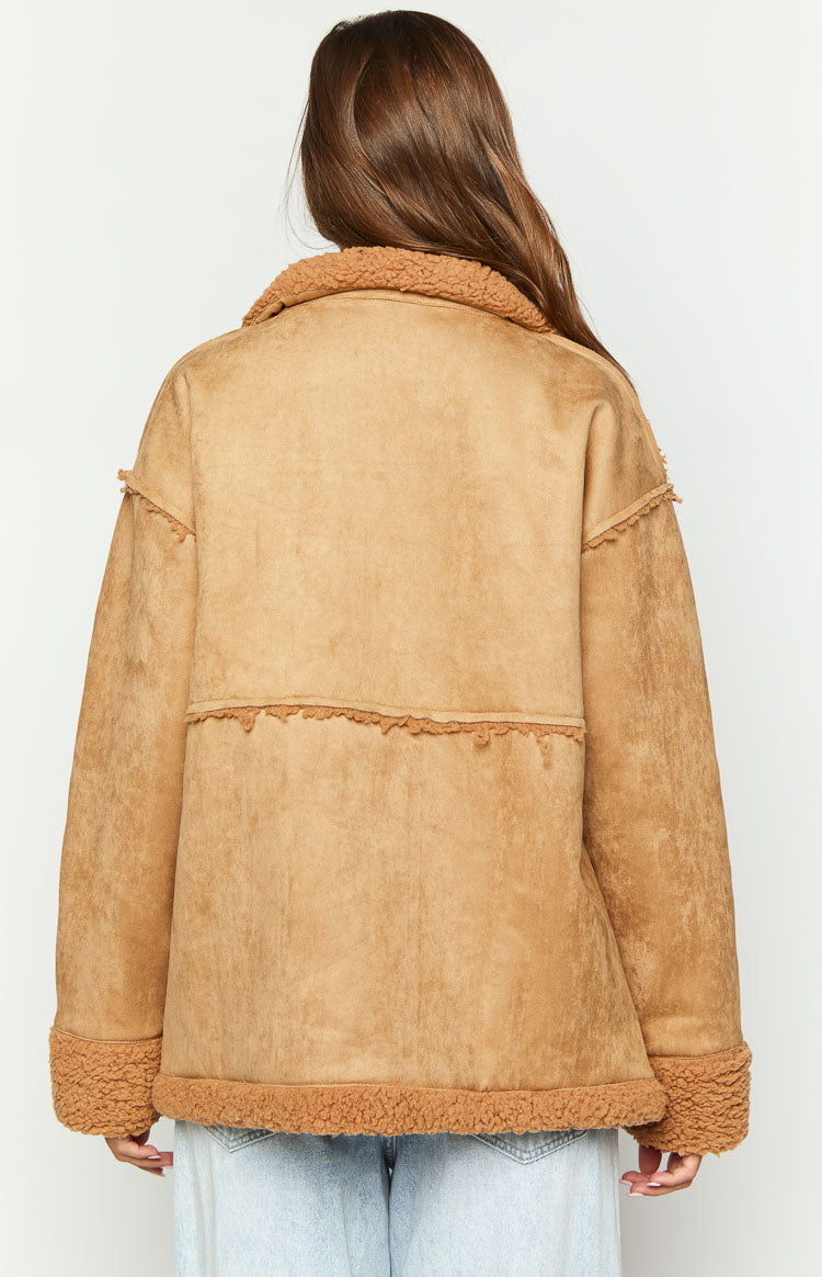 Willow Brown Suede Fur Jacket | Beginning Boutique NZ