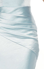 Wren Blue Satin Strapless Maxi Dress Image